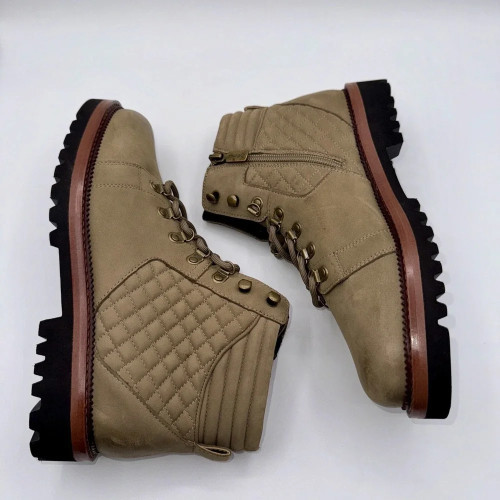 Blondo Helen Boots Women's Size 8.5‎ Brown Quilted Waterproof Leather